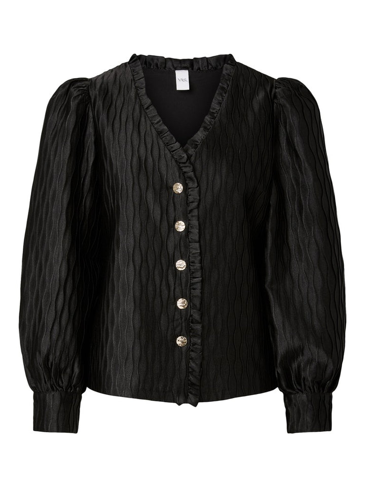 Ripple Ls V-Neck Shirt Black