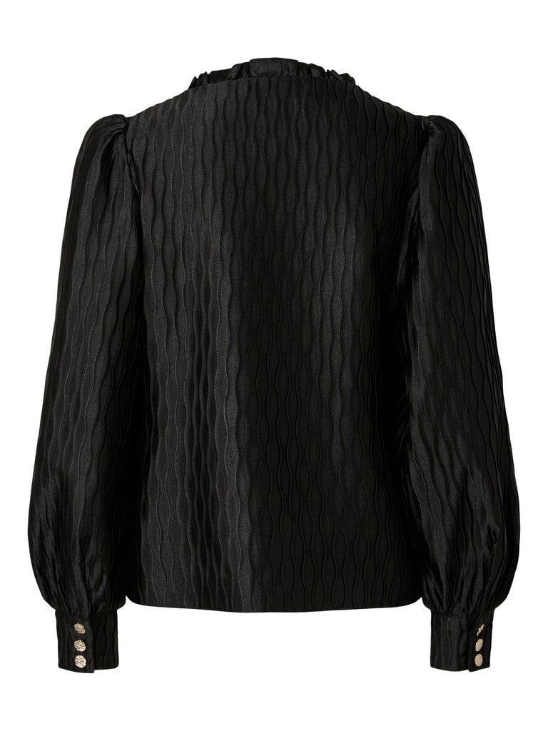 Ripple Ls V-Neck Shirt Black
