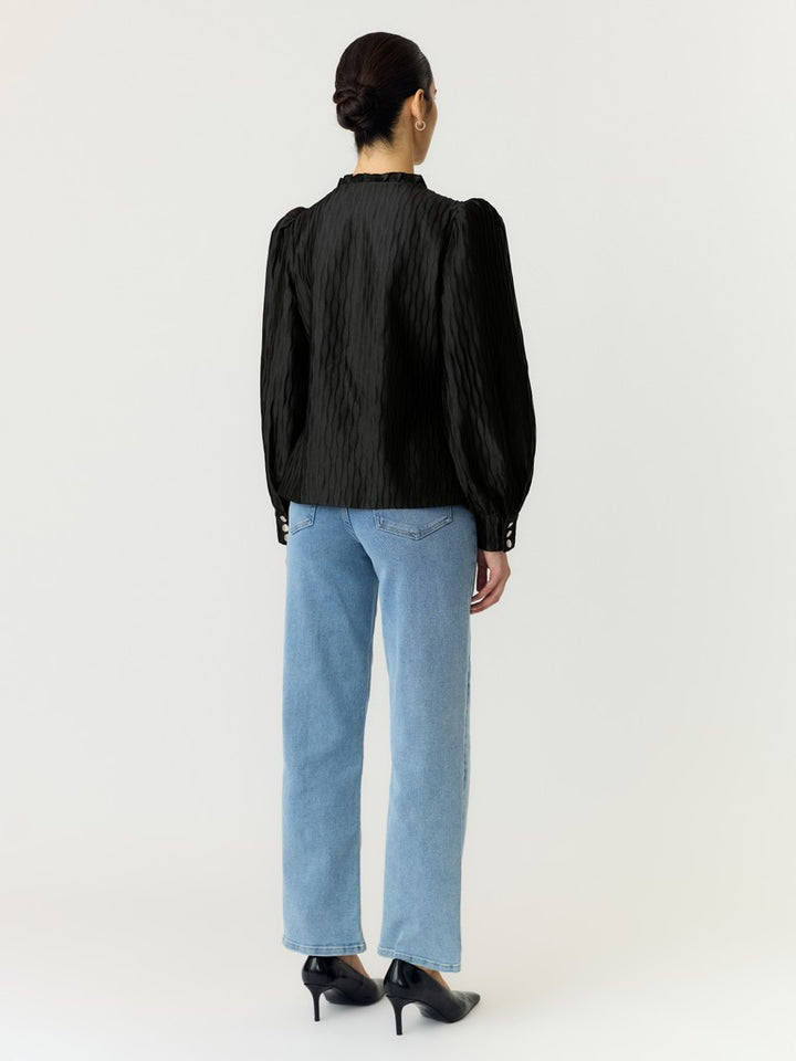 Ripple Ls V-Neck Shirt Black
