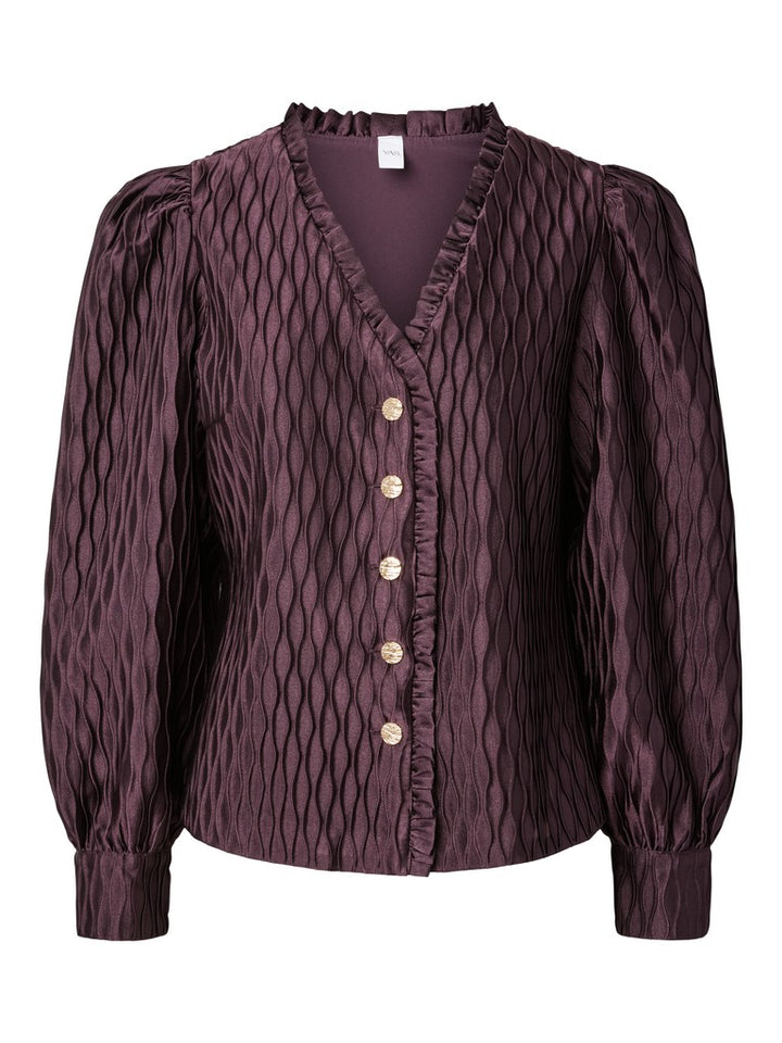 Ripple Ls V-Neck Shirt Plum Perfect