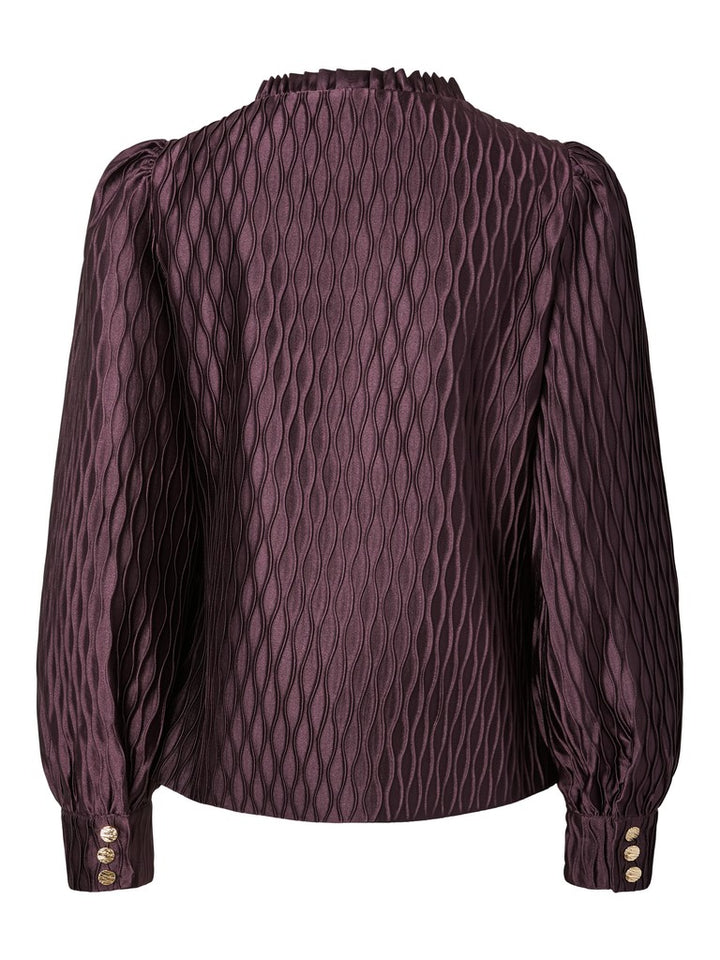 Ripple Ls V-Neck Shirt Plum Perfect
