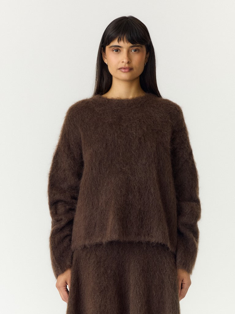 Tilde Ls Mohair Blend Pullover Mole Melange