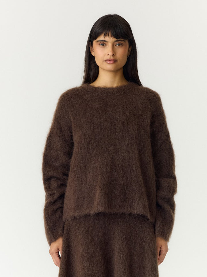 Tilde Ls Mohair Blend Pullover Mole Melange