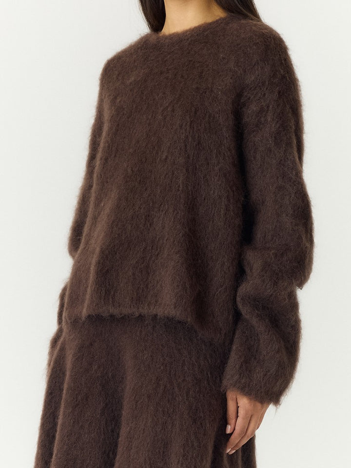 Tilde Ls Mohair Blend Pullover Mole Melange