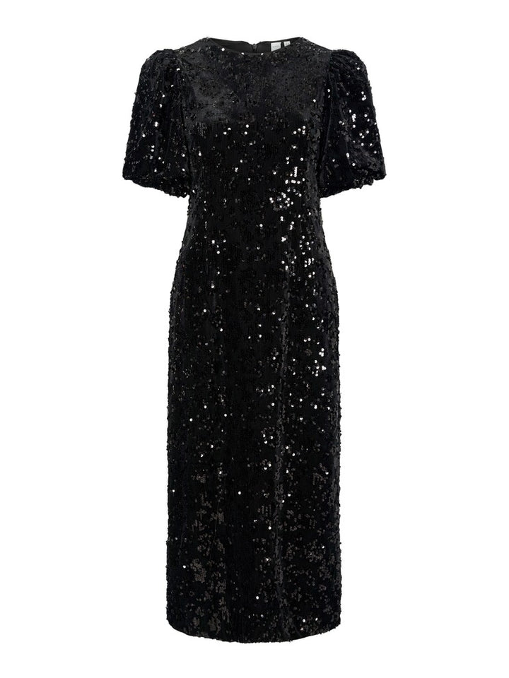 Sofie 2/4 Sequin Midi Dress Black