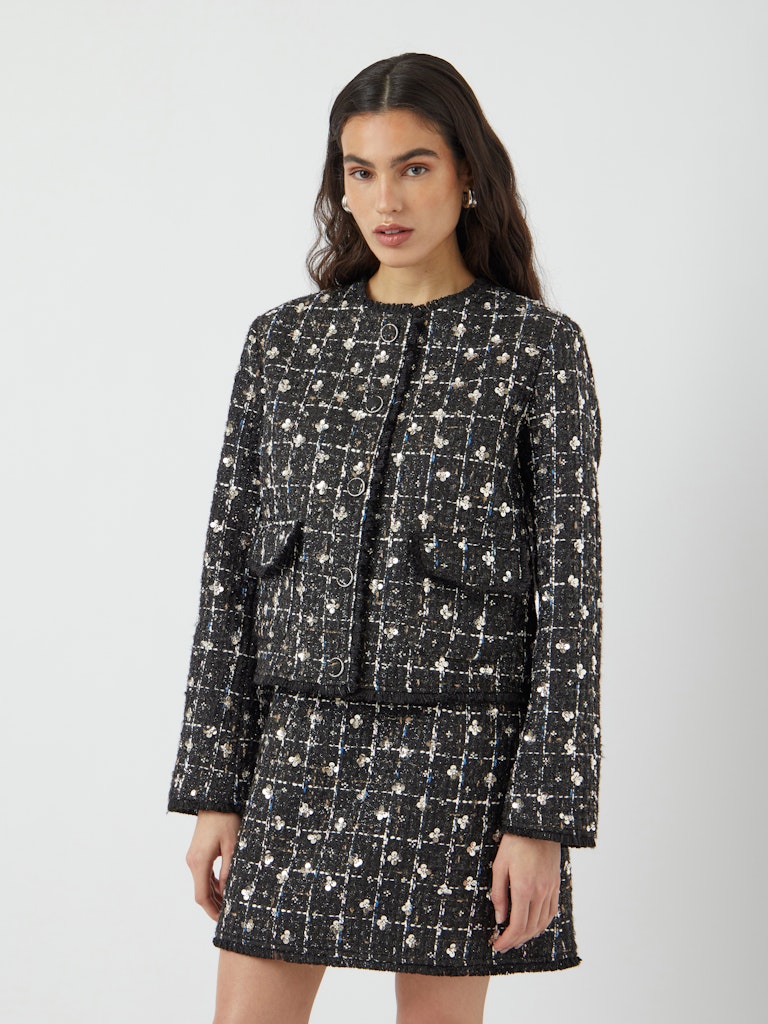 Valenda Ls Tweed Jacket Black