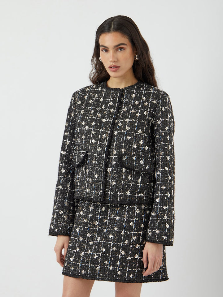 Valenda Ls Tweed Jacket Black