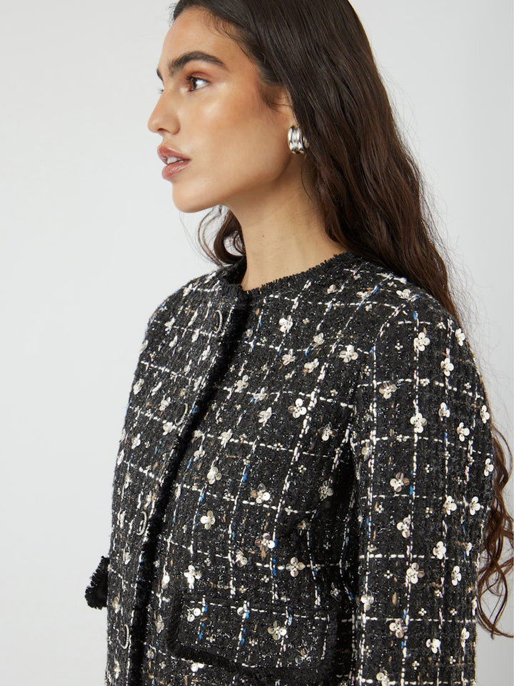 Valenda Ls Tweed Jacket Black