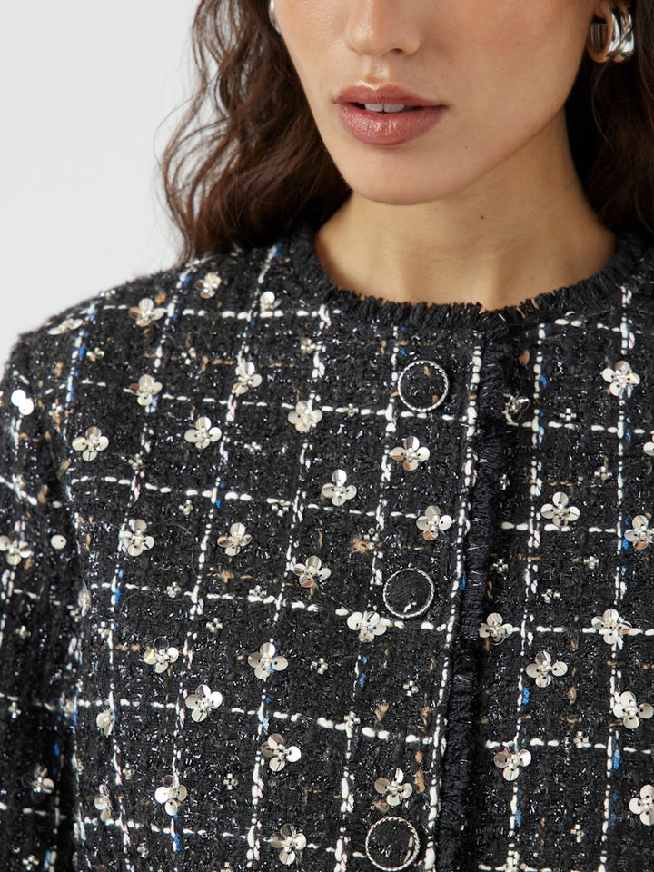 Valenda Ls Tweed Jacket Black