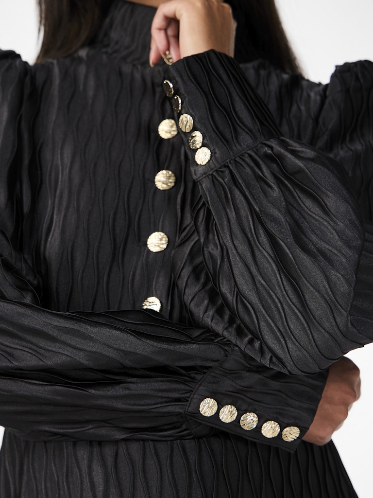 Ripple Ls Dress Black