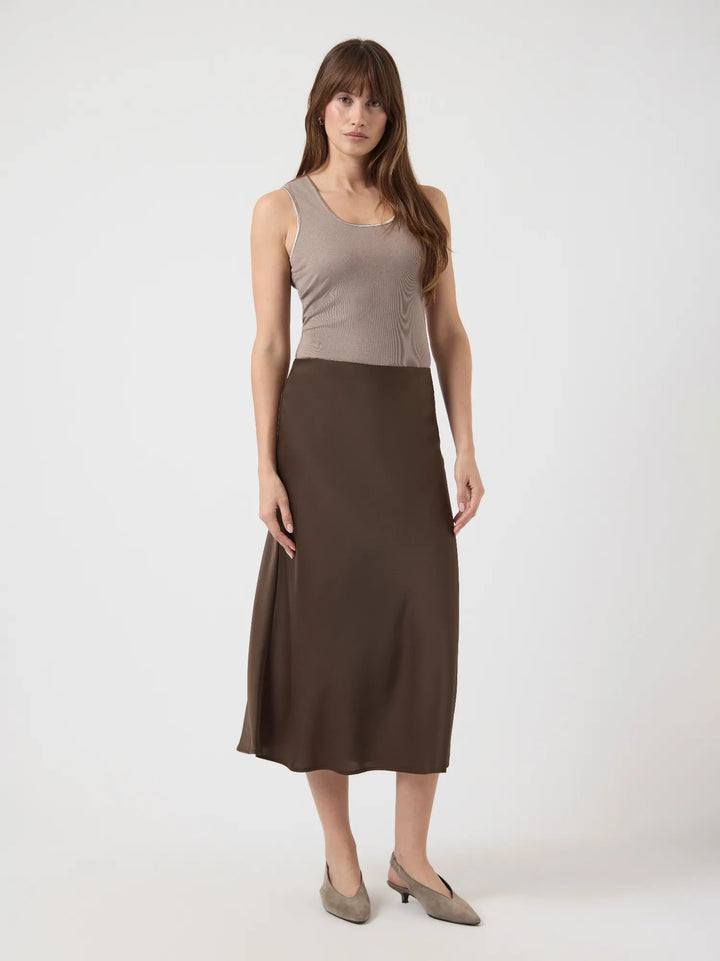 Pella Hw Midi Skirt Chocolate Brown