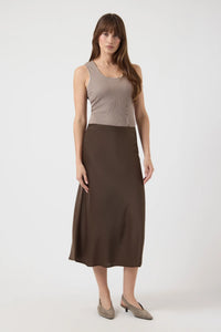 Pella Hw Midi Skirt Chocolate Brown