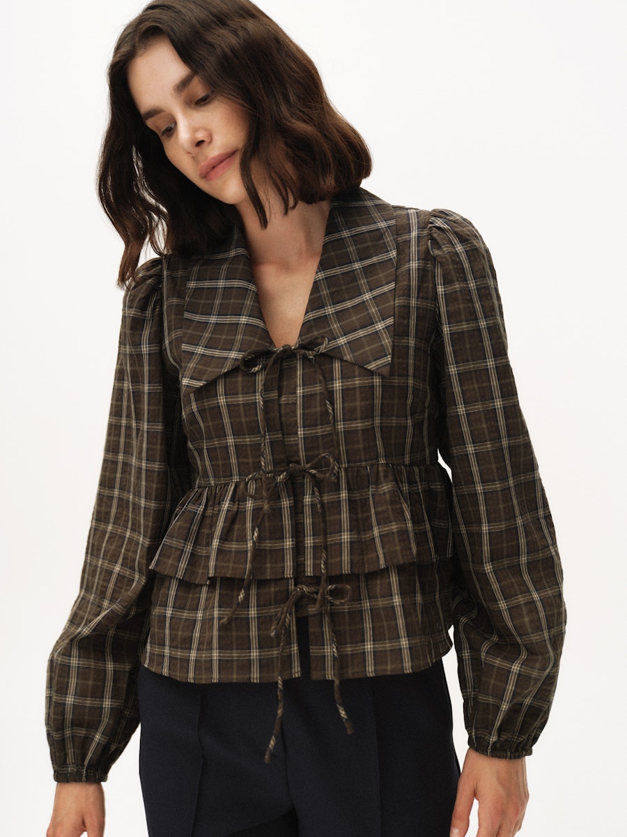 Cinna Ls Tie Top Forest Night Cinna Checks