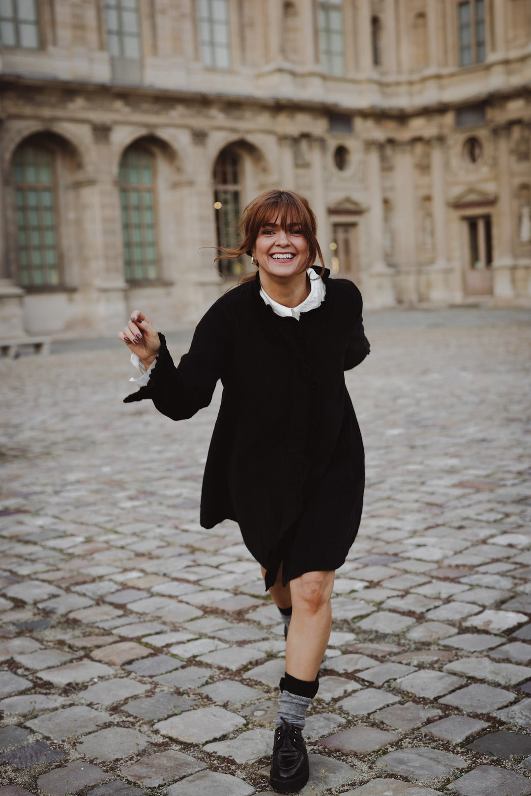 A - Shaped Cord Coat Dress Black | Kjoler | Smuk - Dameklær på nett