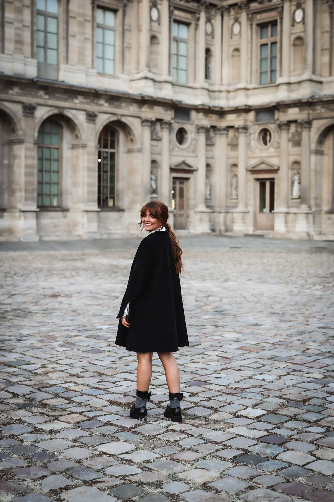 A - Shaped Cord Coat Dress Black | Kjoler | Smuk - Dameklær på nett