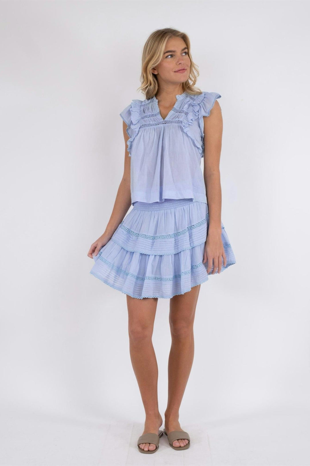 Jayla S Voile Top Light Blue