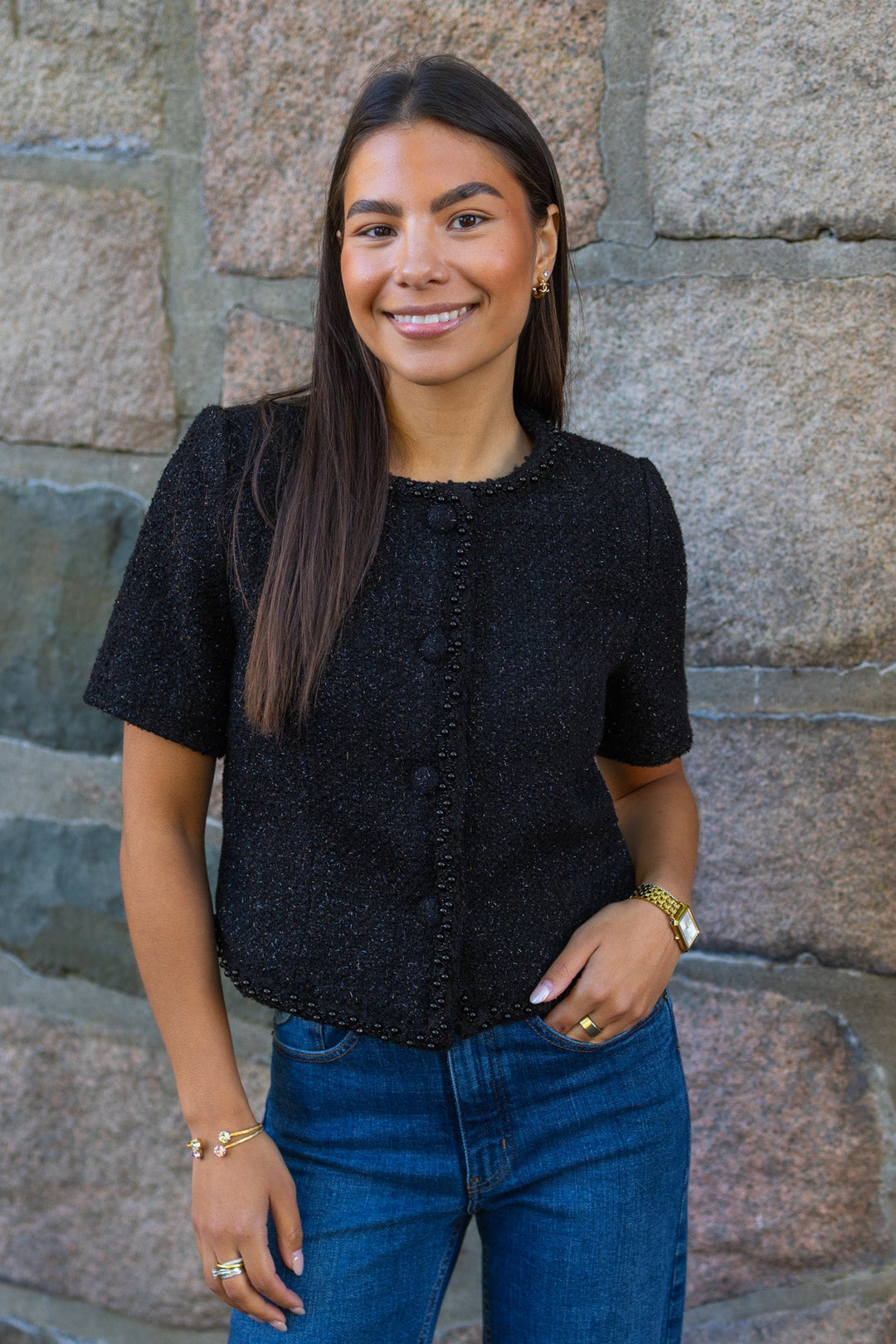 Abeline Top Black | Skjorter og bluser | Smuk