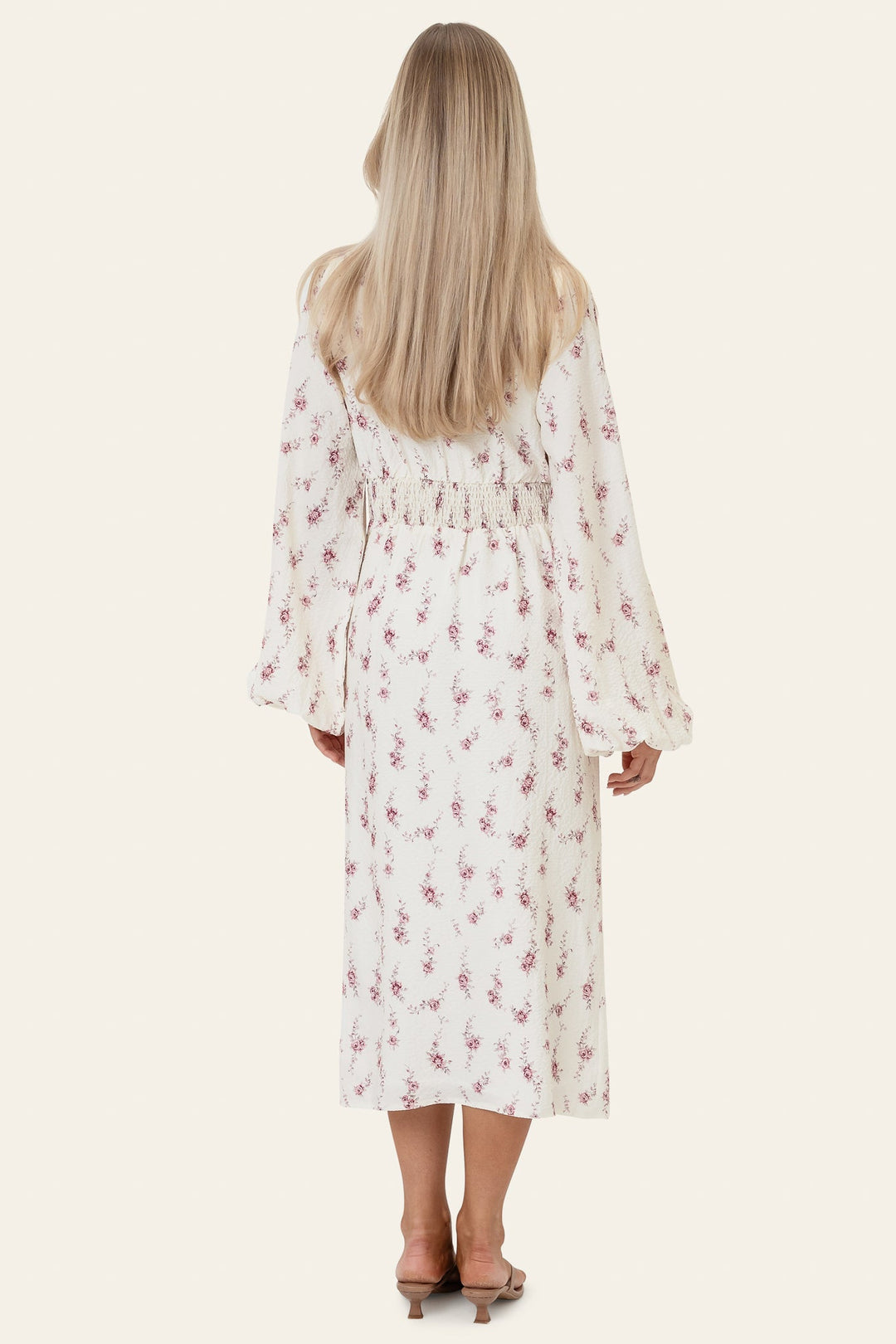 Ada Long Dress Off White Vintage Rose | Kjoler | Smuk