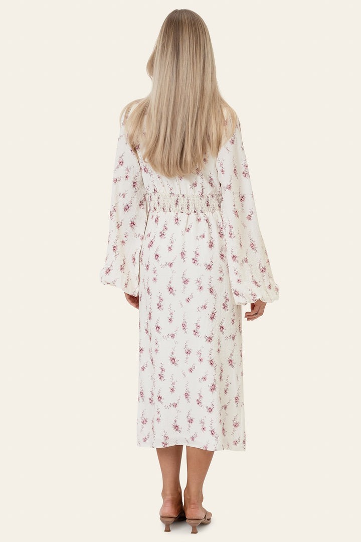 Ada Long Dress Off White Vintage Rose | Kjoler | Smuk