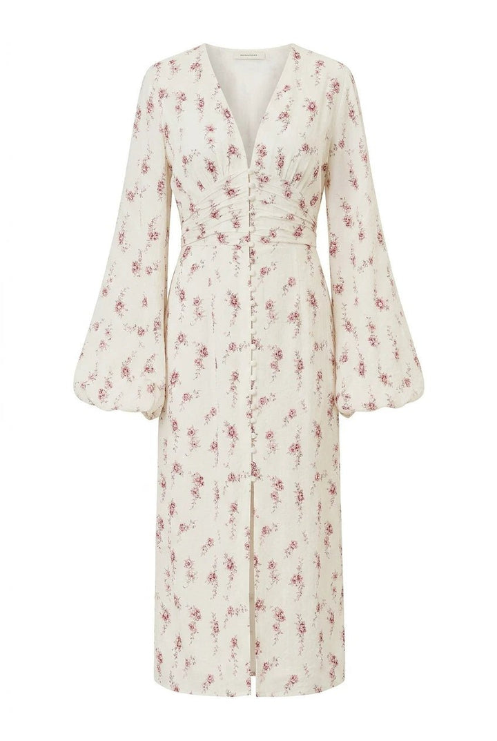 Ada Long Dress Off White Vintage Rose | Kjoler | Smuk