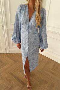 Ada Long Dress Soft Blue Blossom