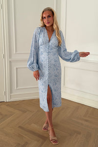 Ada Long Dress Soft Blue Blossom