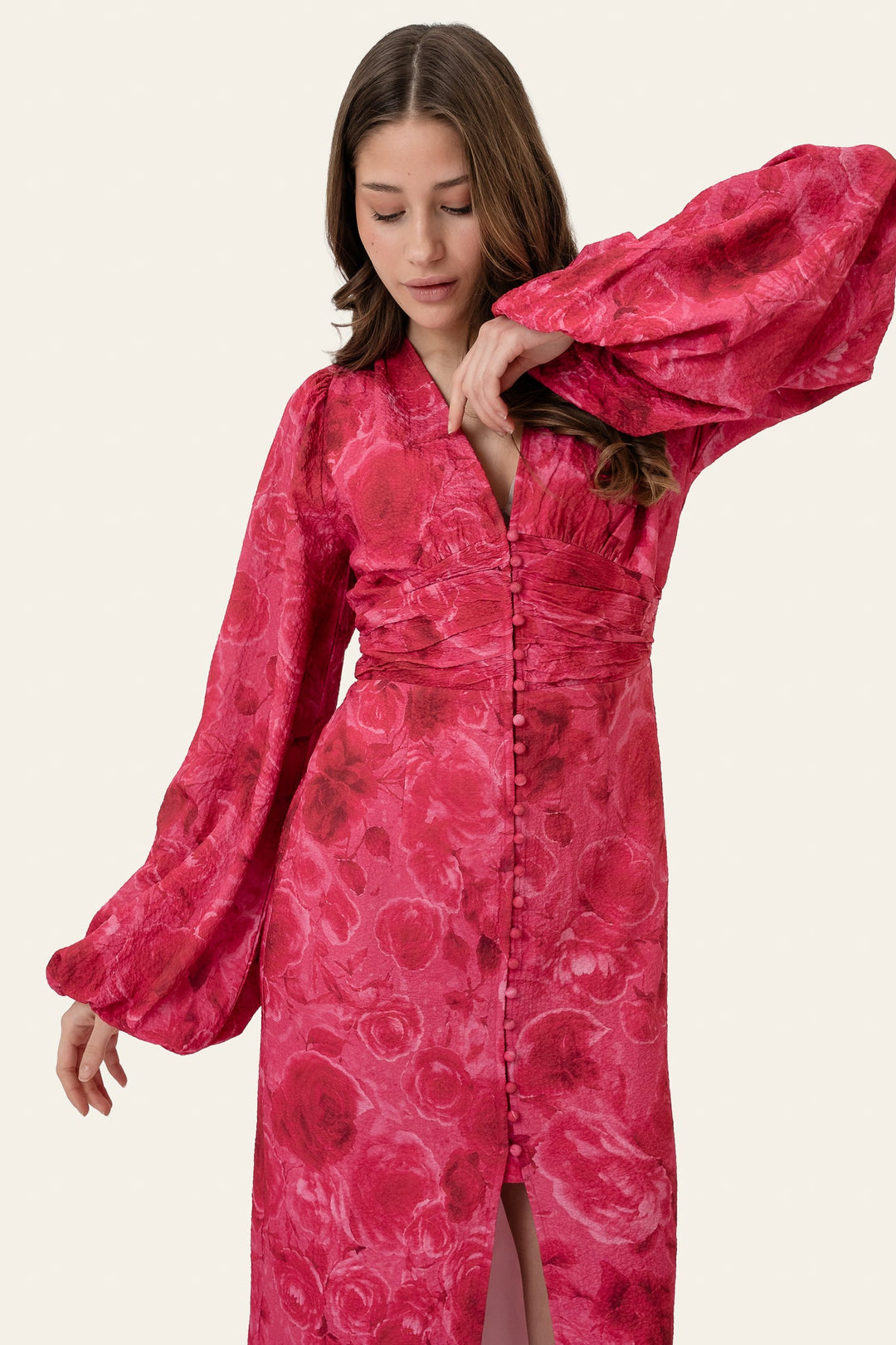 Ada Long Dress Soft Rose Print | Kjoler | Smuk
