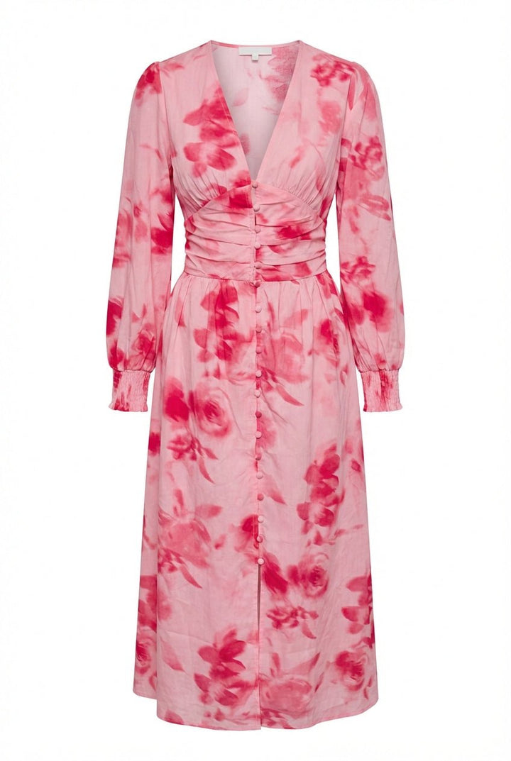 Adel Dress Abstract Pink Flower Print | Kjoler | Smuk