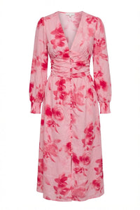 Adel Dress Abstract Pink Flower Print