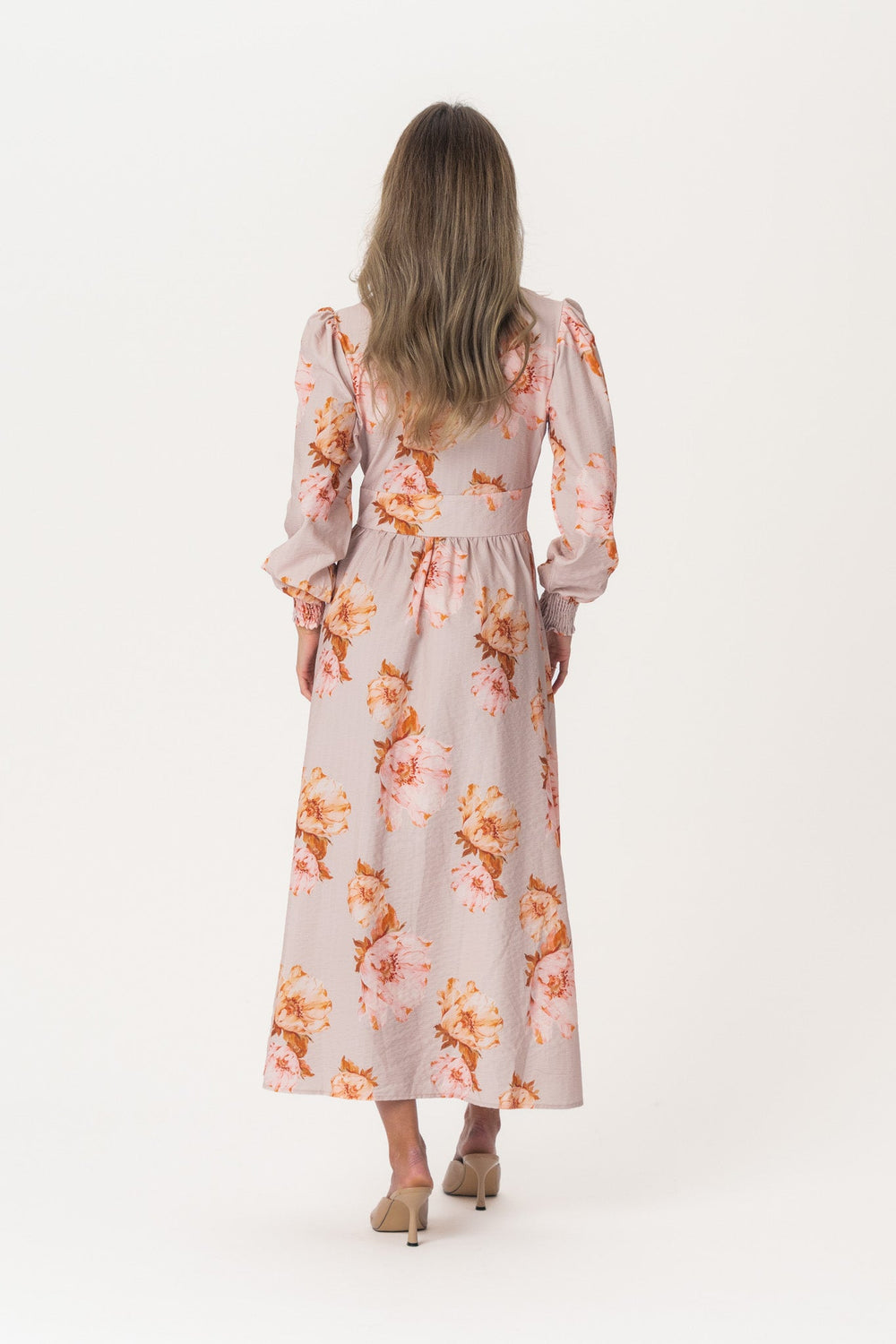 Adel Long Dress Dusty Rose Print | Kjoler | Smuk - Dameklær på nett