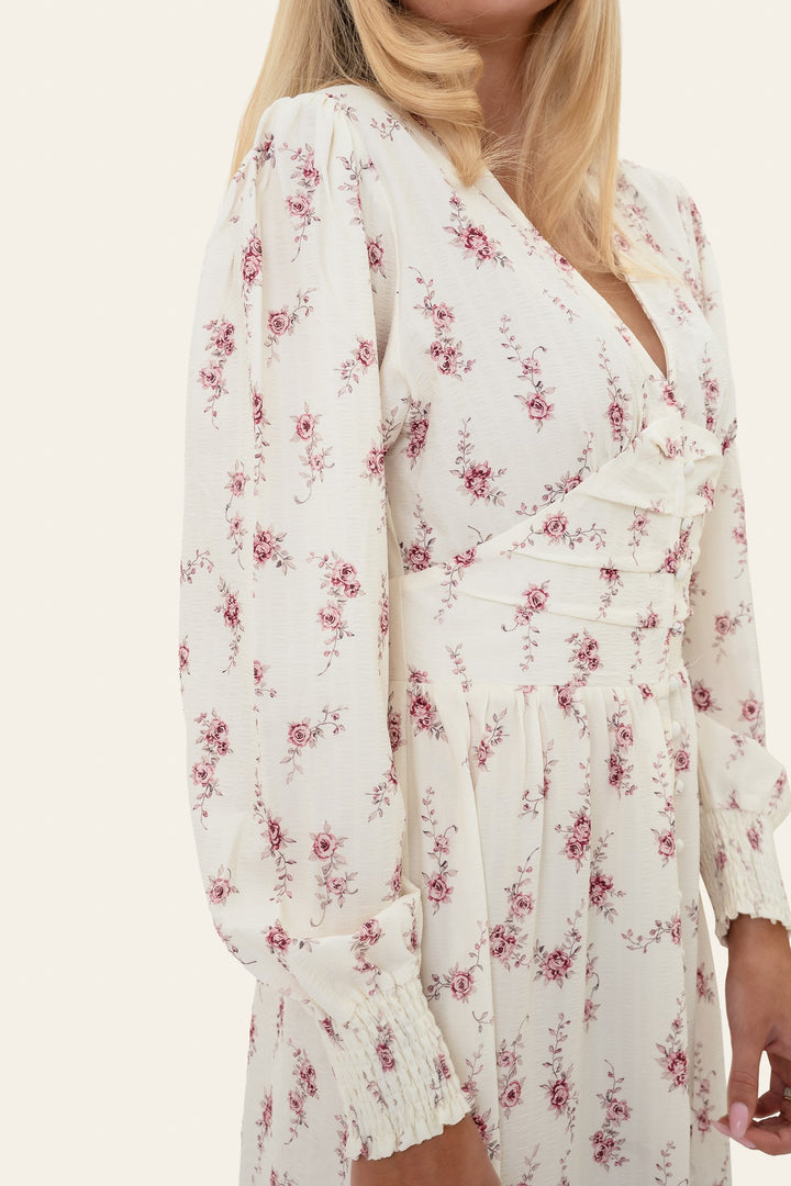 Adel Long Dress Off White Vintage Rose | Kjoler | Smuk