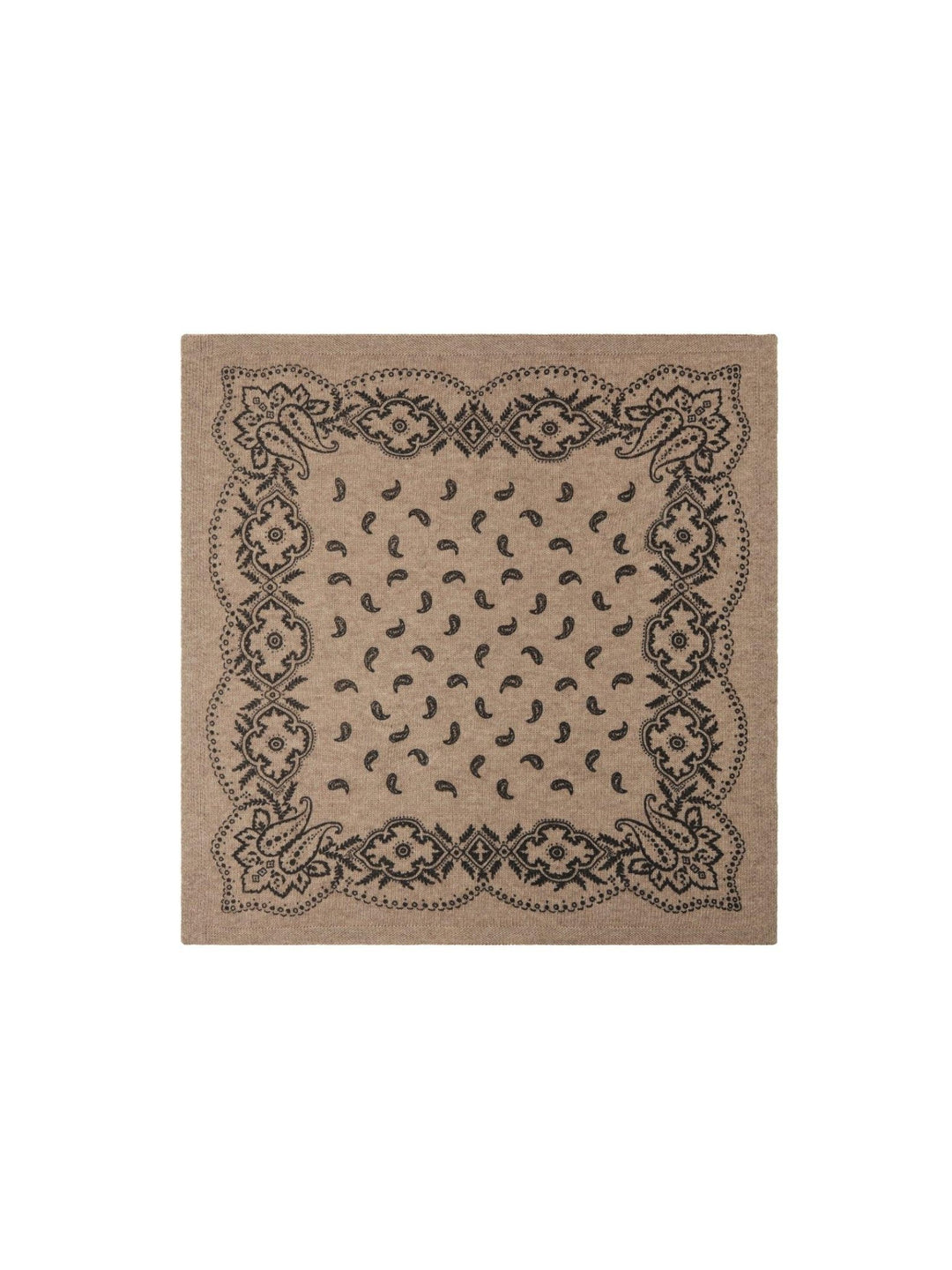 Adelina Paisley Knit Scarf Beige Melange | Accessories | Smuk