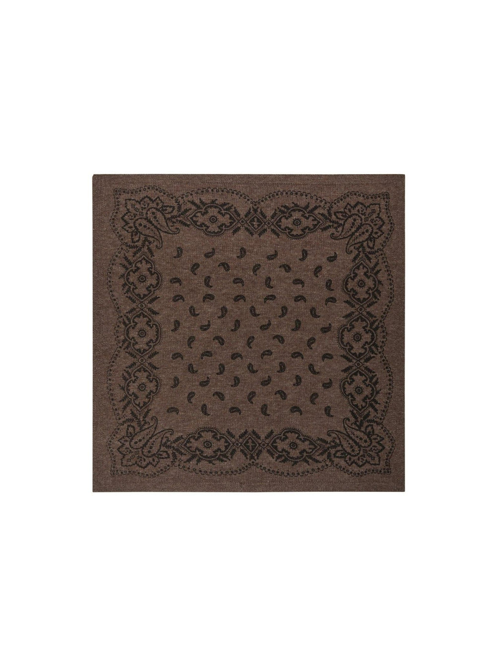 Adelina Paisley Knit Scarf Brown Melange | Accessories | Smuk