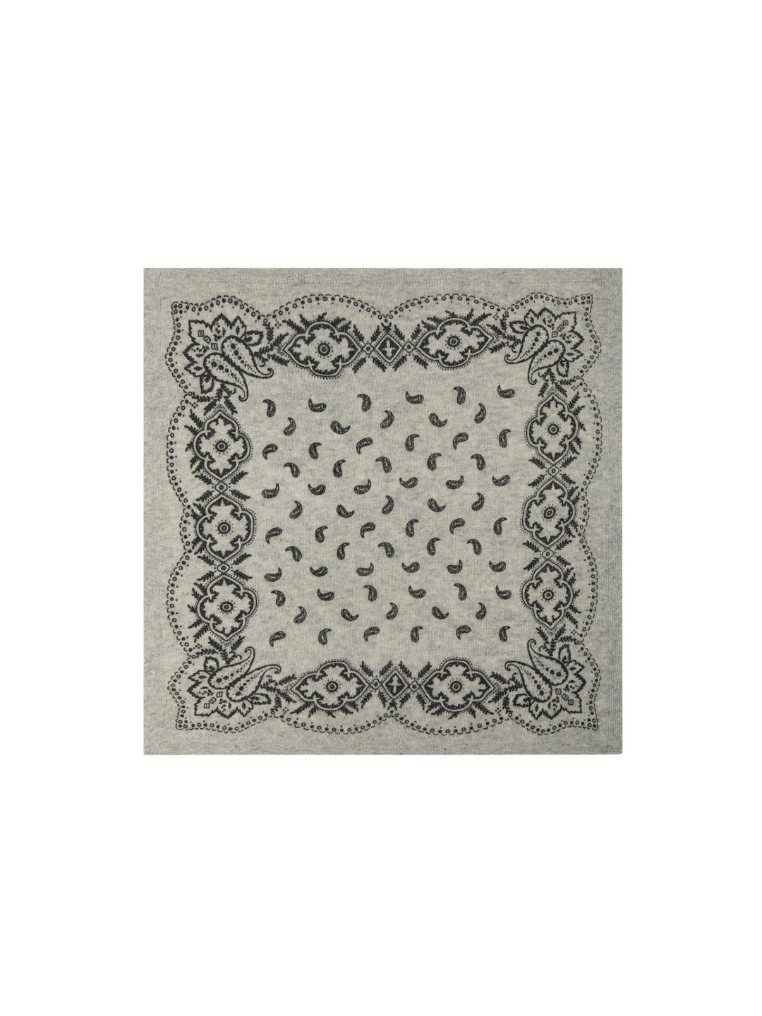 Adelina Paisley Knit Scarf Grey Melange | Accessories | Smuk