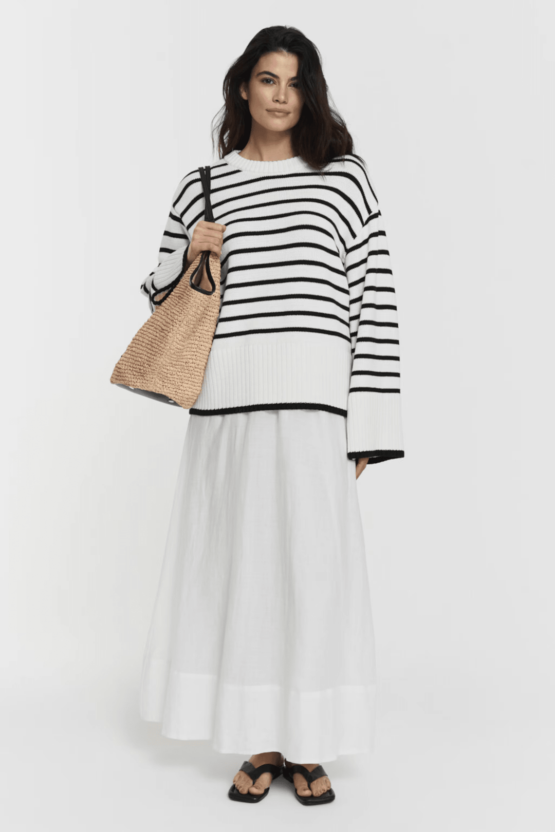 Adoni Knitted Sweater Black Stripe | Genser | Smuk