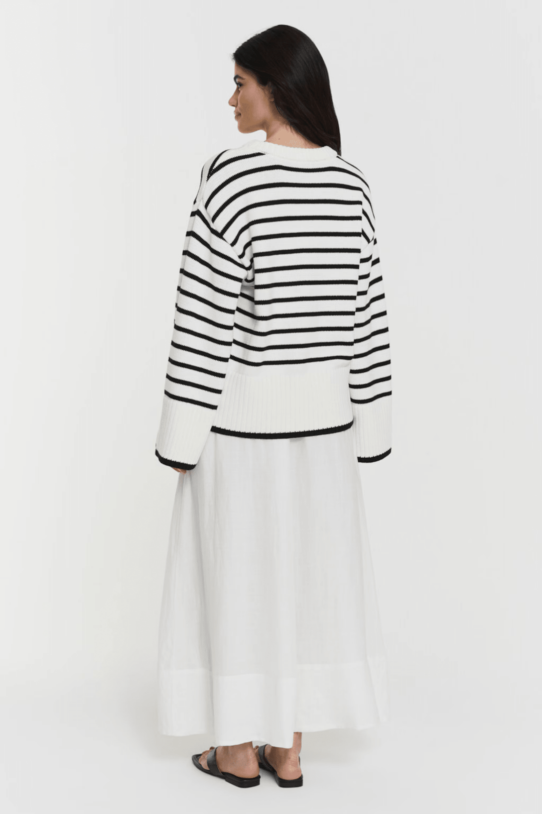 Adoni Knitted Sweater Black Stripe | Genser | Smuk