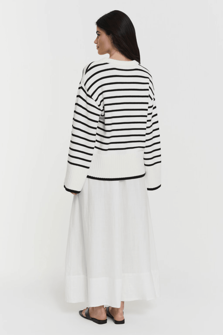 Adoni Knitted Sweater Black Stripe | Genser | Smuk