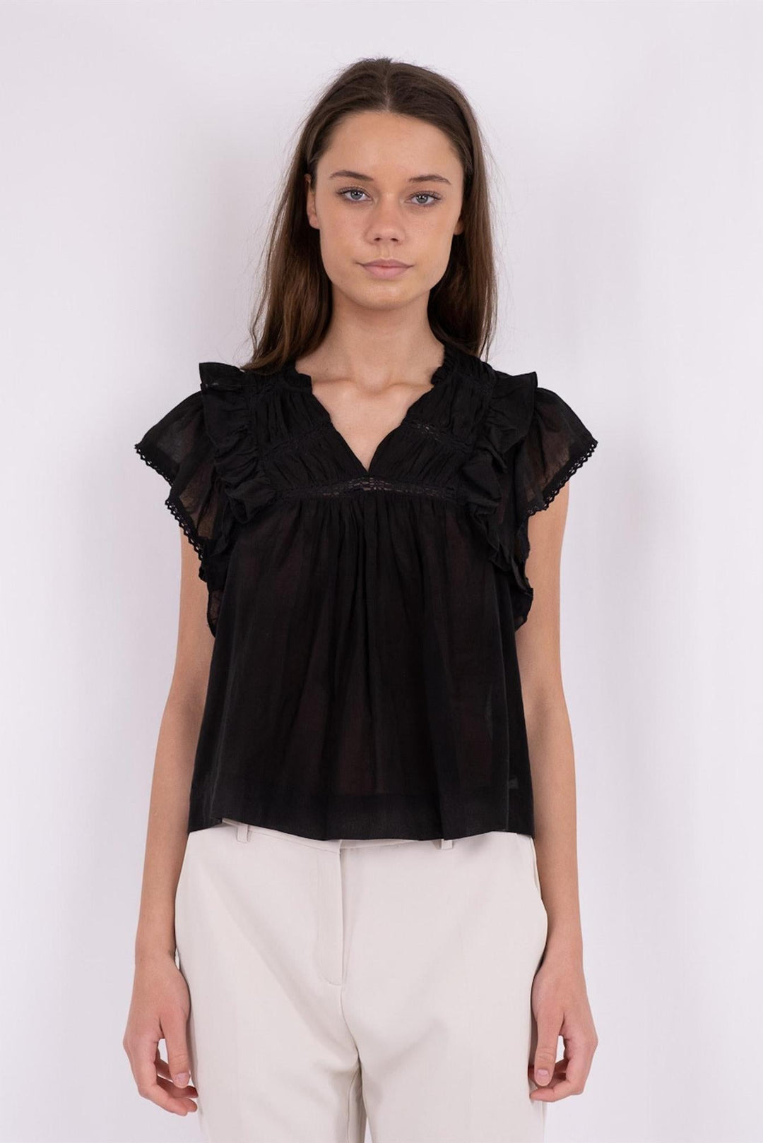 Jayla S Voile Top Black
