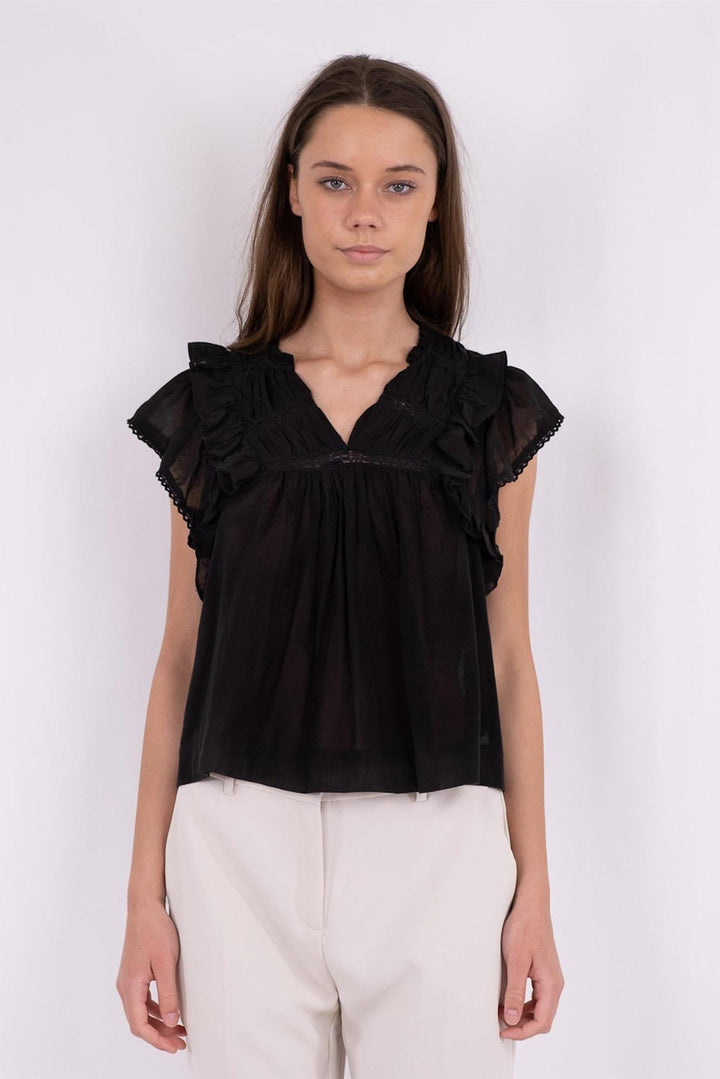 Jayla S Voile Top Black