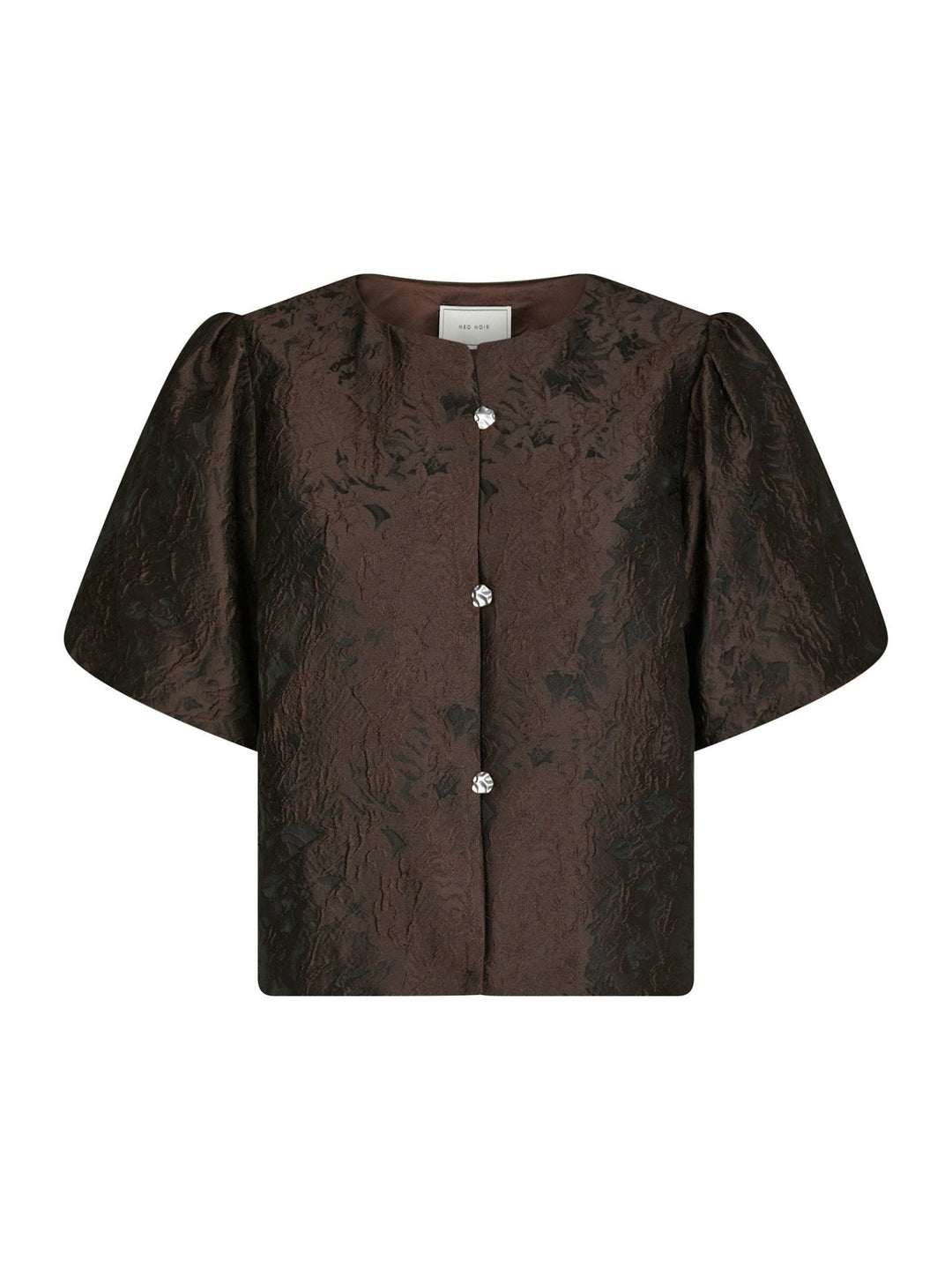 Aisa Brocade Blouse Dark Brown | Skjorter og bluser | Smuk - Dameklær på nett