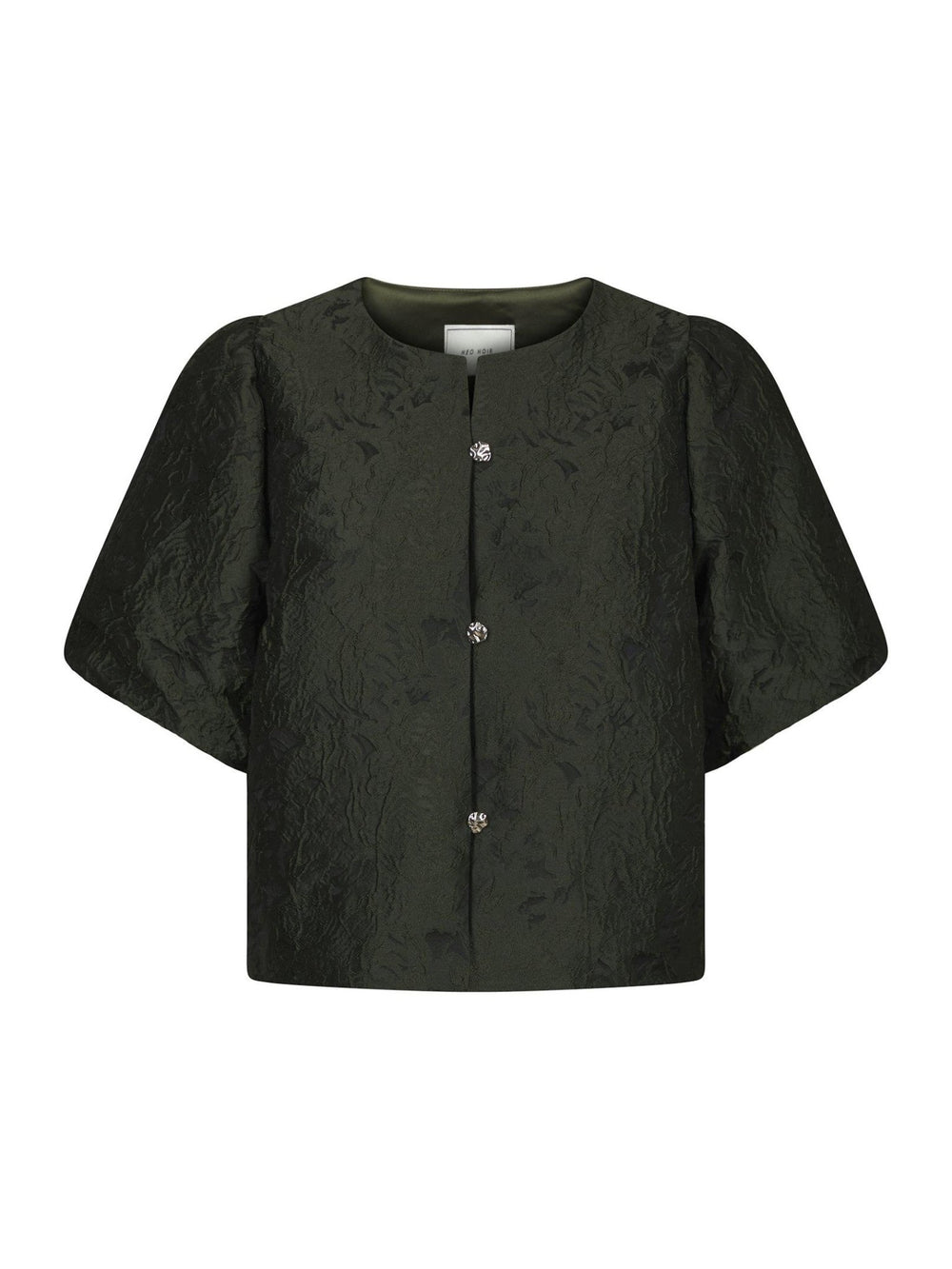 Aisa Brocade Blouse Dark Green | Skjorter og bluser | Smuk
