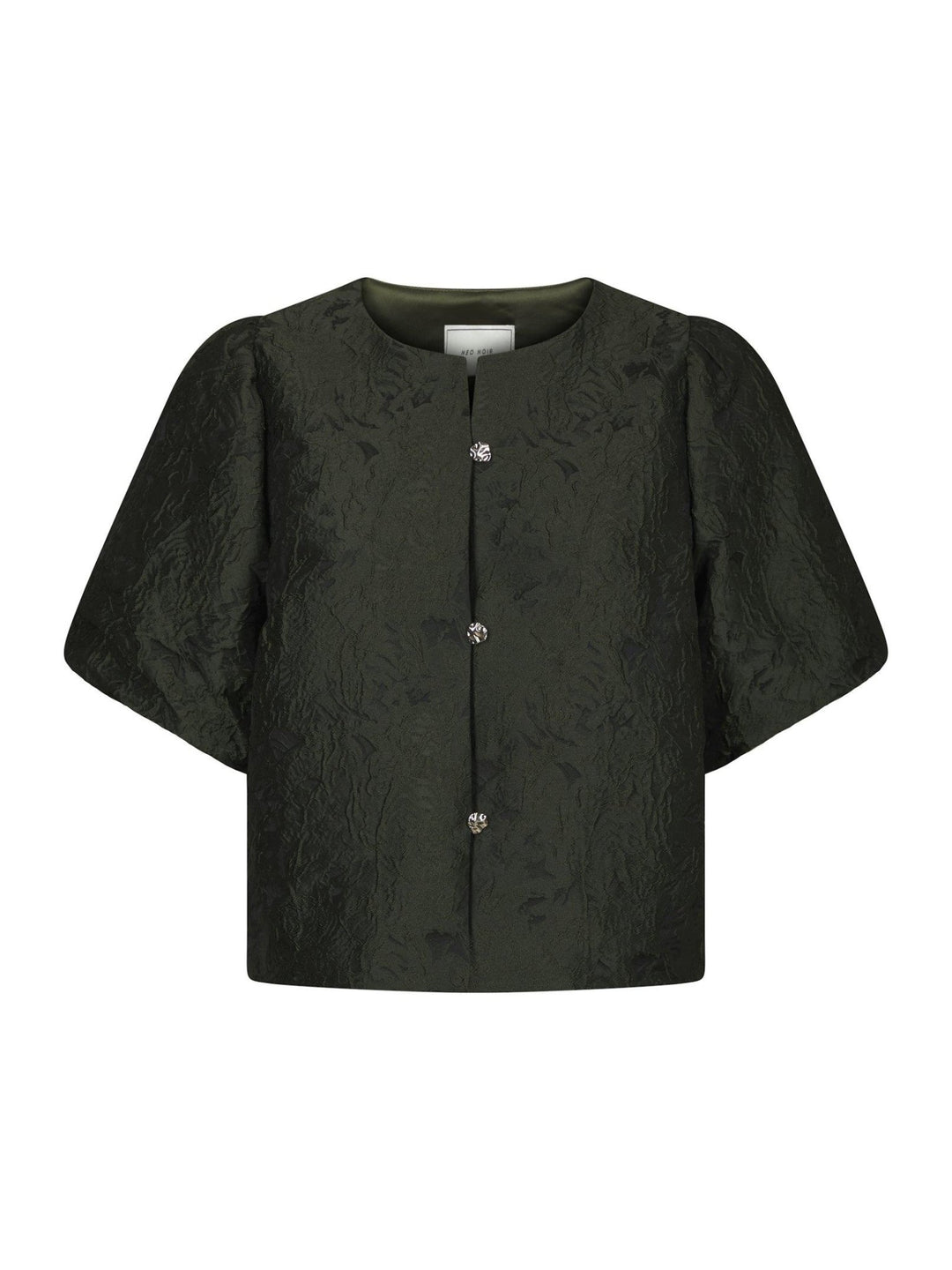 Aisa Brocade Blouse Dark Green | Skjorter og bluser | Smuk