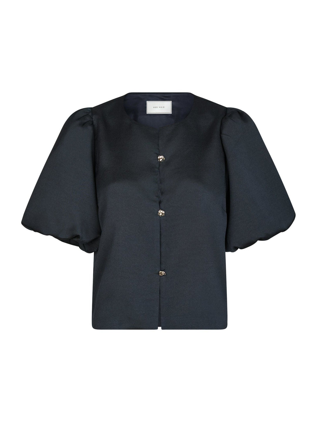 Aisa Dull Satin Blouse Navy | Skjorter og bluser | Smuk - Dameklær på nett