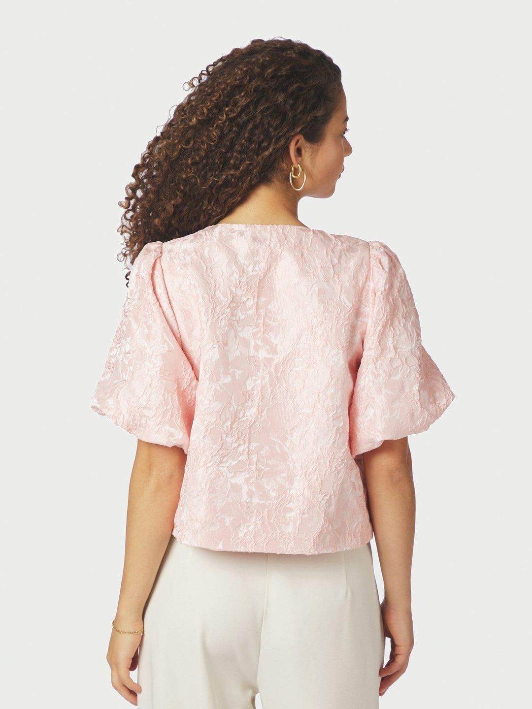 Aisa Soft Brocade Blouse Light Pink | Skjorter og bluser | Smuk