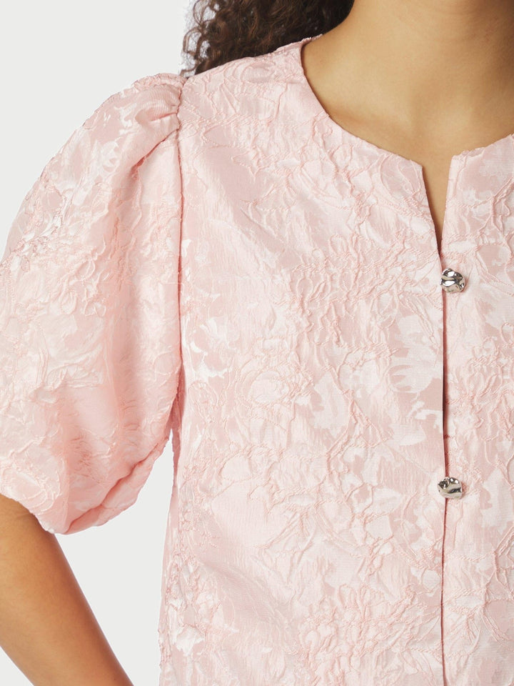 Aisa Soft Brocade Blouse Light Pink | Skjorter og bluser | Smuk
