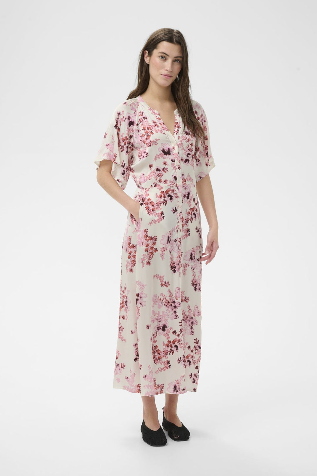 Alaja Dress Pink Shadow Flower Print | Kjoler | Smuk