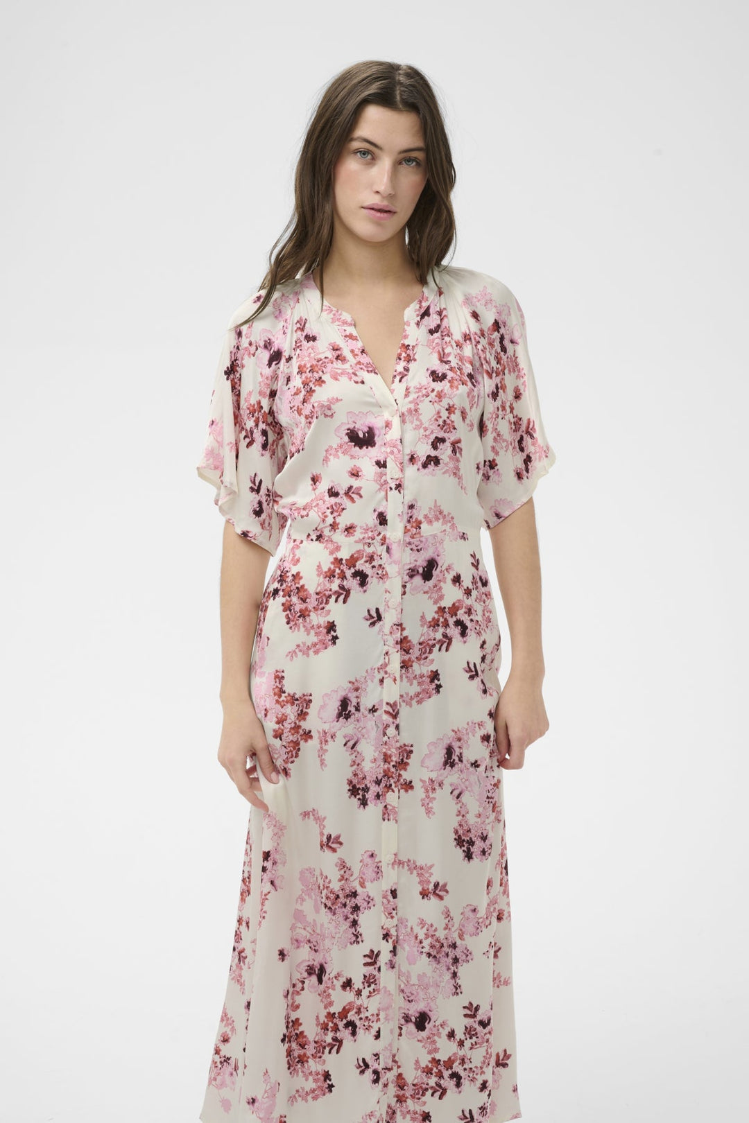 Alaja Dress Pink Shadow Flower Print | Kjoler | Smuk