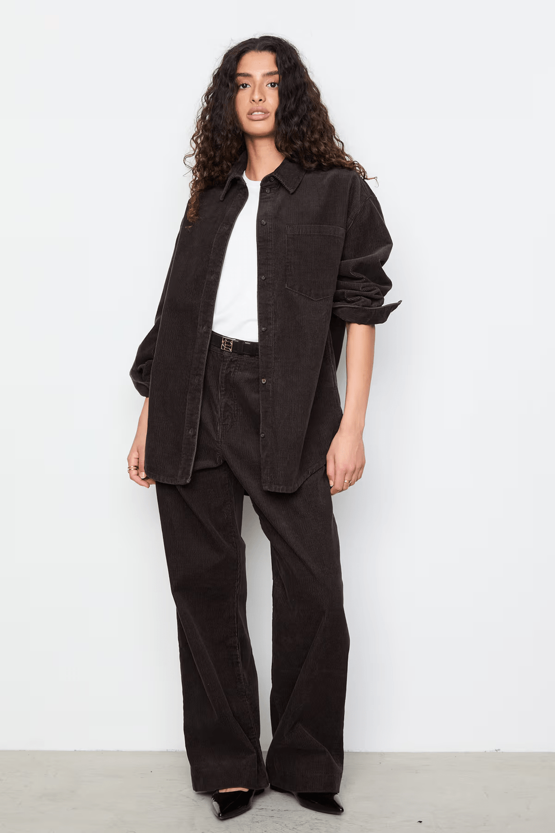 Alex Cord Shirt Dark Brown | Skjorter og bluser | Smuk - Dameklær på nett