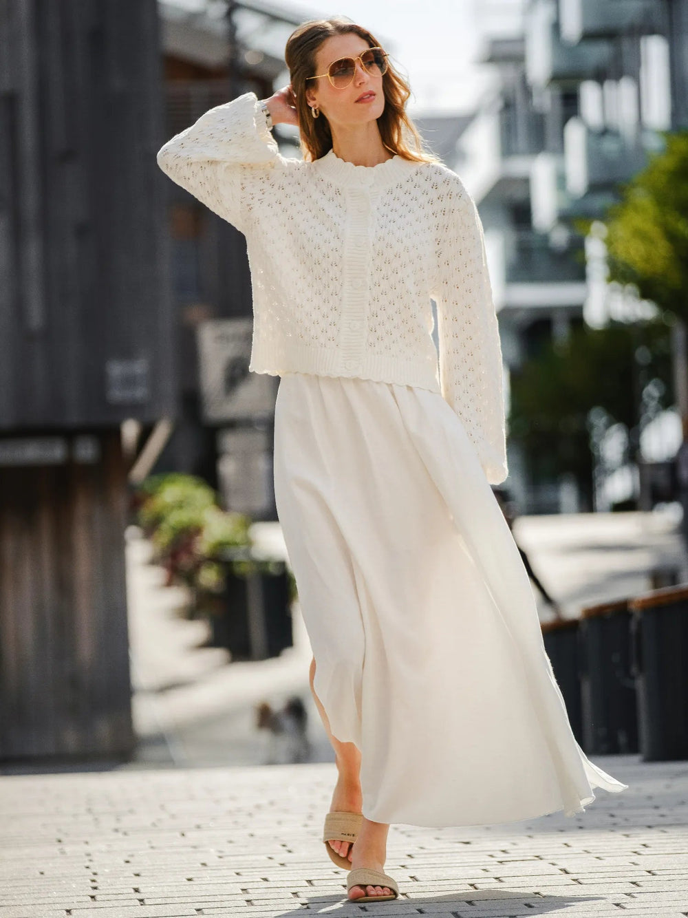 Alexandra Cardigan White | Genser | Smuk