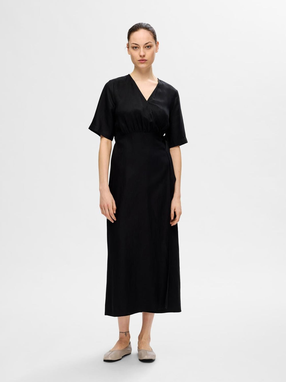 Allesandra 2/4 Ankle Wrap Dress Black | Kjoler | Smuk - Dameklær på nett